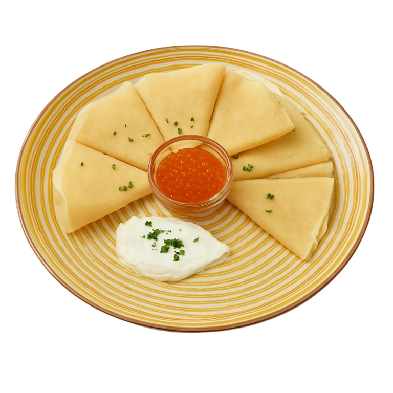 Crêpes with caviar
